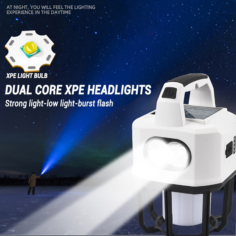 Solar Powered Portable Camping Light with Mobile Charger-4