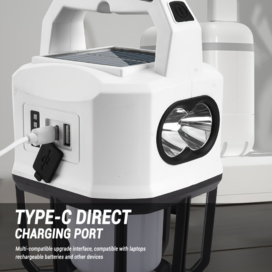 Solar Powered Portable Camping Light with Mobile Charger-2