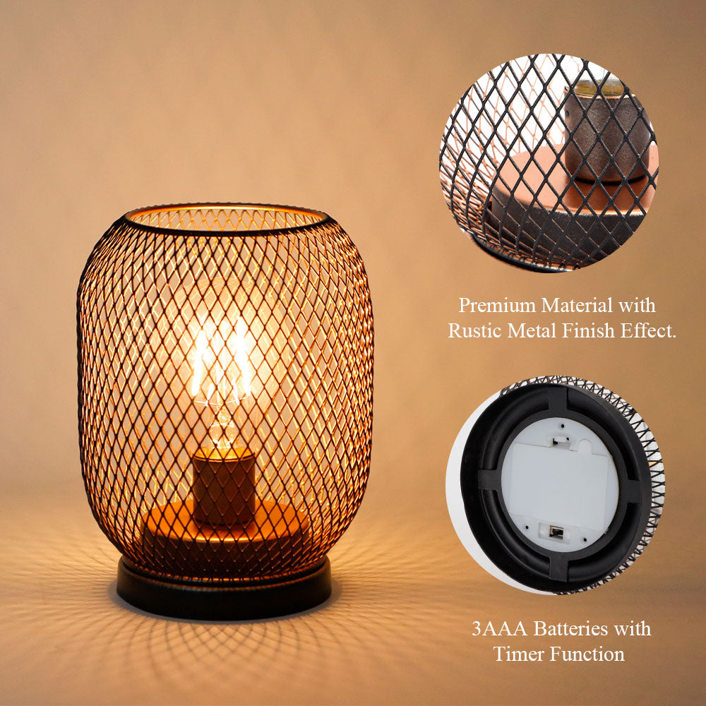 Set of 2 Battery Operated Lamp LED Table Lantern-Egg Shape
