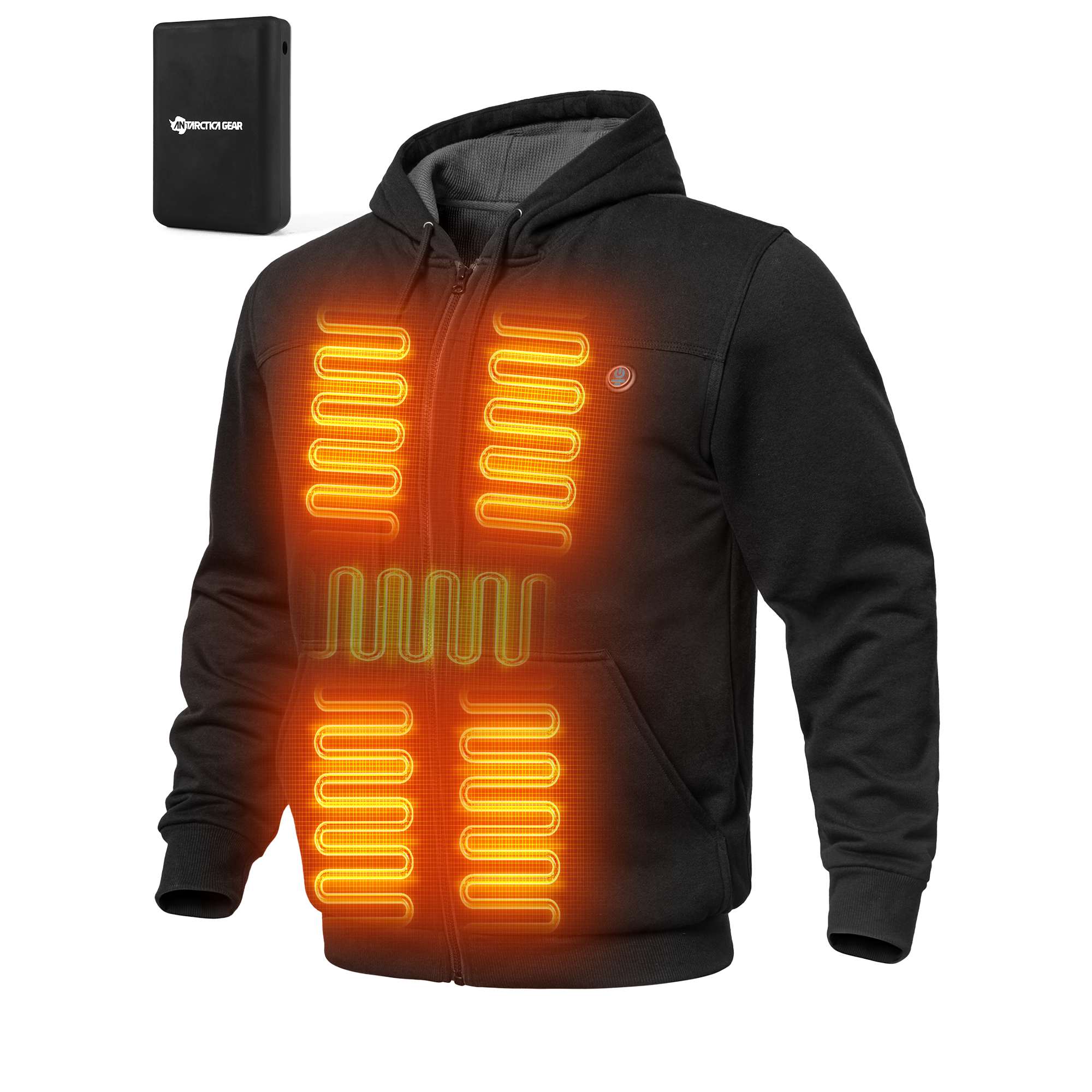 ANTARCTICA GEAR Heated Hoodie Sweater for Men with 12V 20000mAh Battery Pack