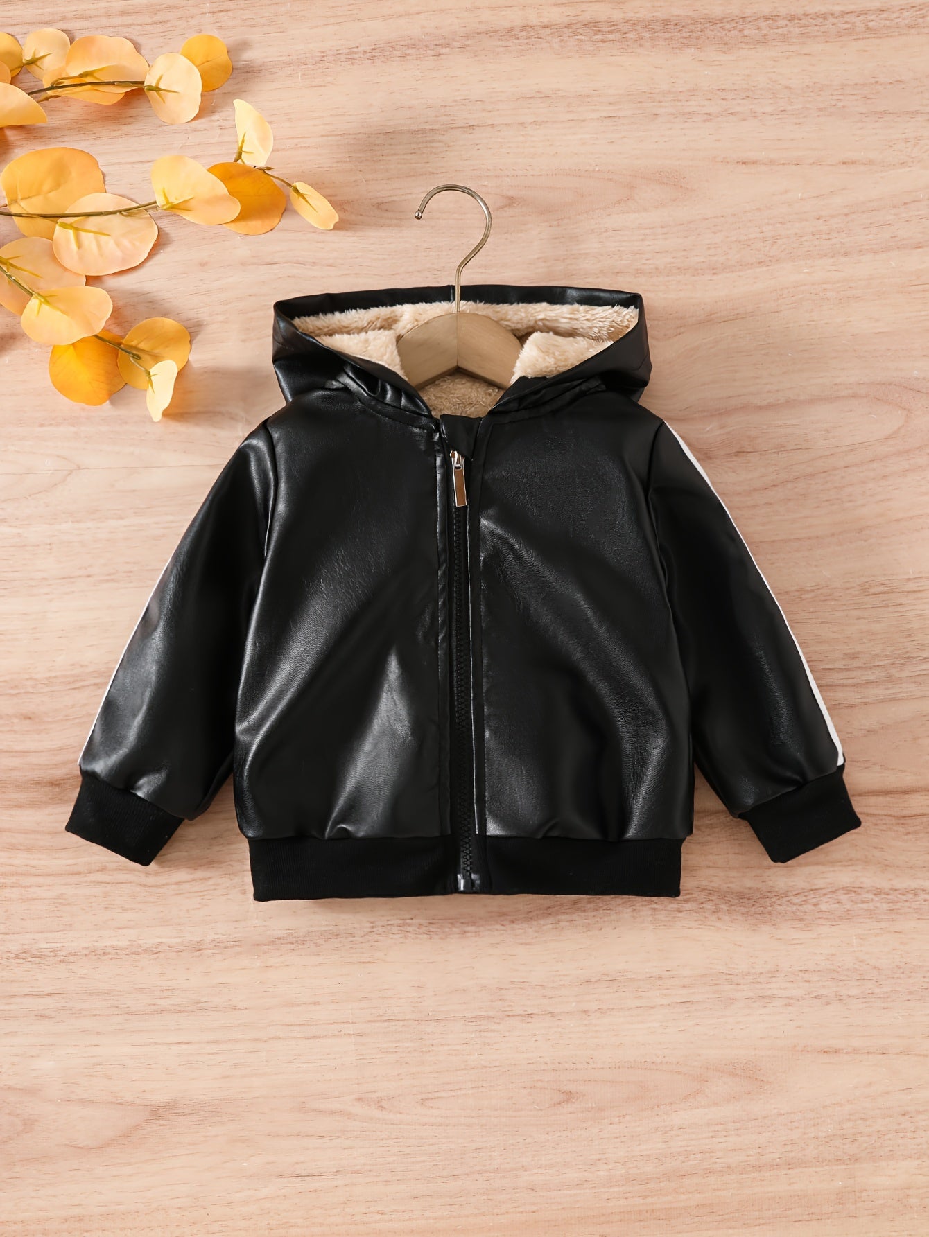 Boys’ Hooded Winter Jacket Plush Windproof Coat-3