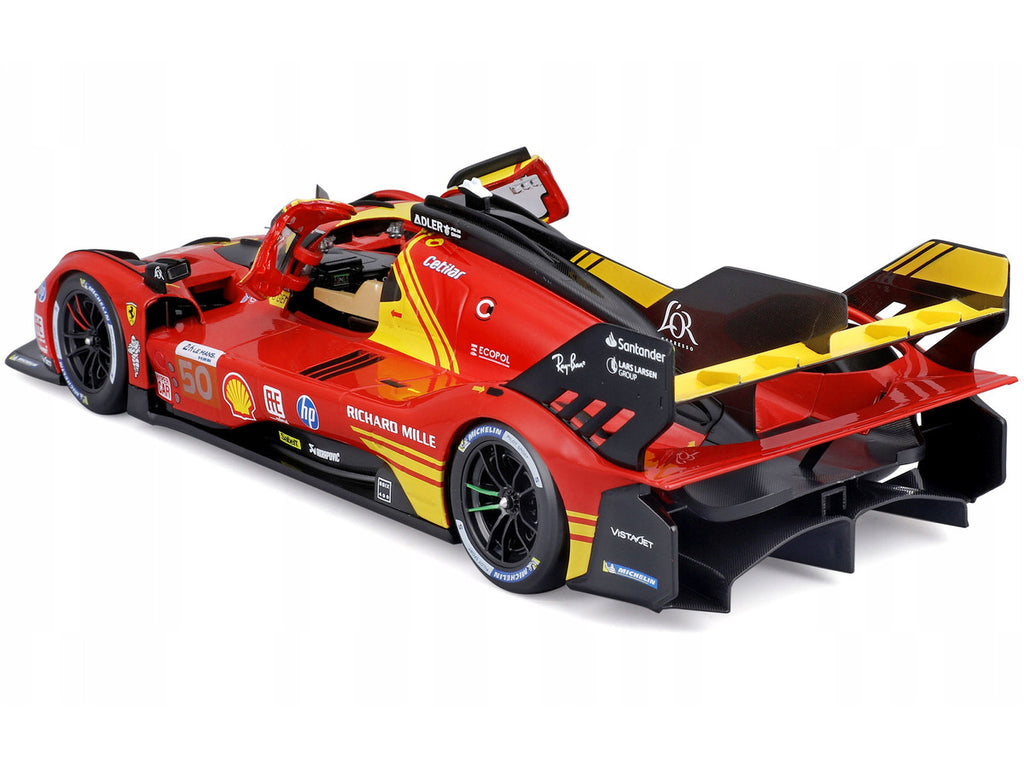 Ferrari 499P #50 Antonio Fuoco - Miguel Molina - Nicklas Nielsen "Ferrari AF Corse" Winner "24 Hours of Le Mans" (2024) "Racing" Series 1/18 Diecast Model Car by Bburago