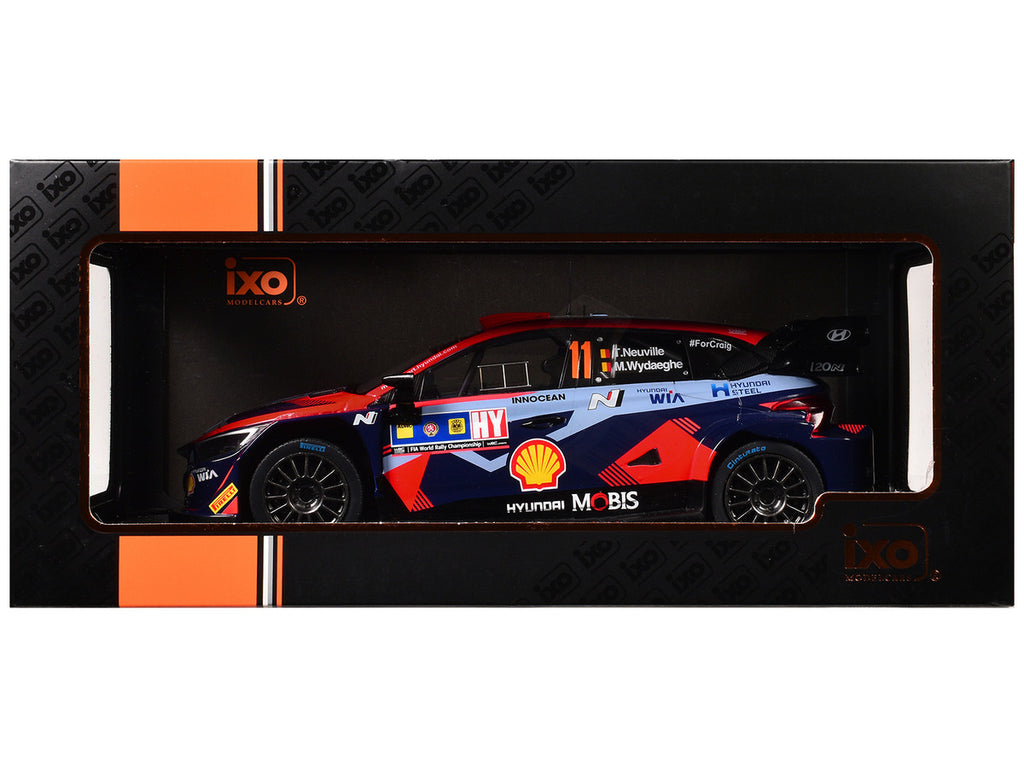 Hyundai i20 N Rally1 #11 Thierry Neuville - Martijn Wydaeghe Winner "Central European Rally" (2023) 1/18 Diecast Model Car by IXO Models-1