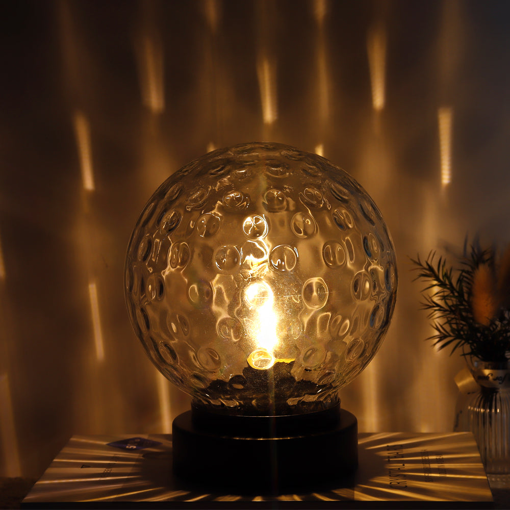 7''H Cordless Lamps Glass Nightlight with 6-Hours Timer(Black)