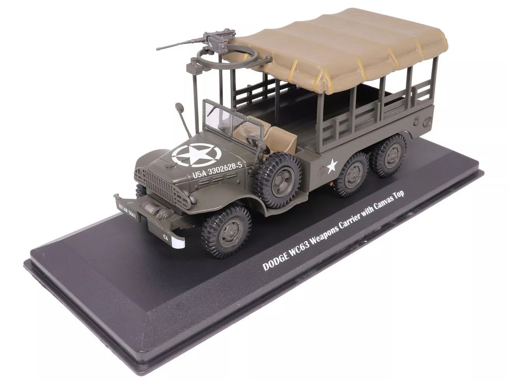 Dodge WC63 Weapons Carrier with Canvas Top Olive Drab "United States Army" 1/43 Diecast Model by Militaria Die Cast-1
