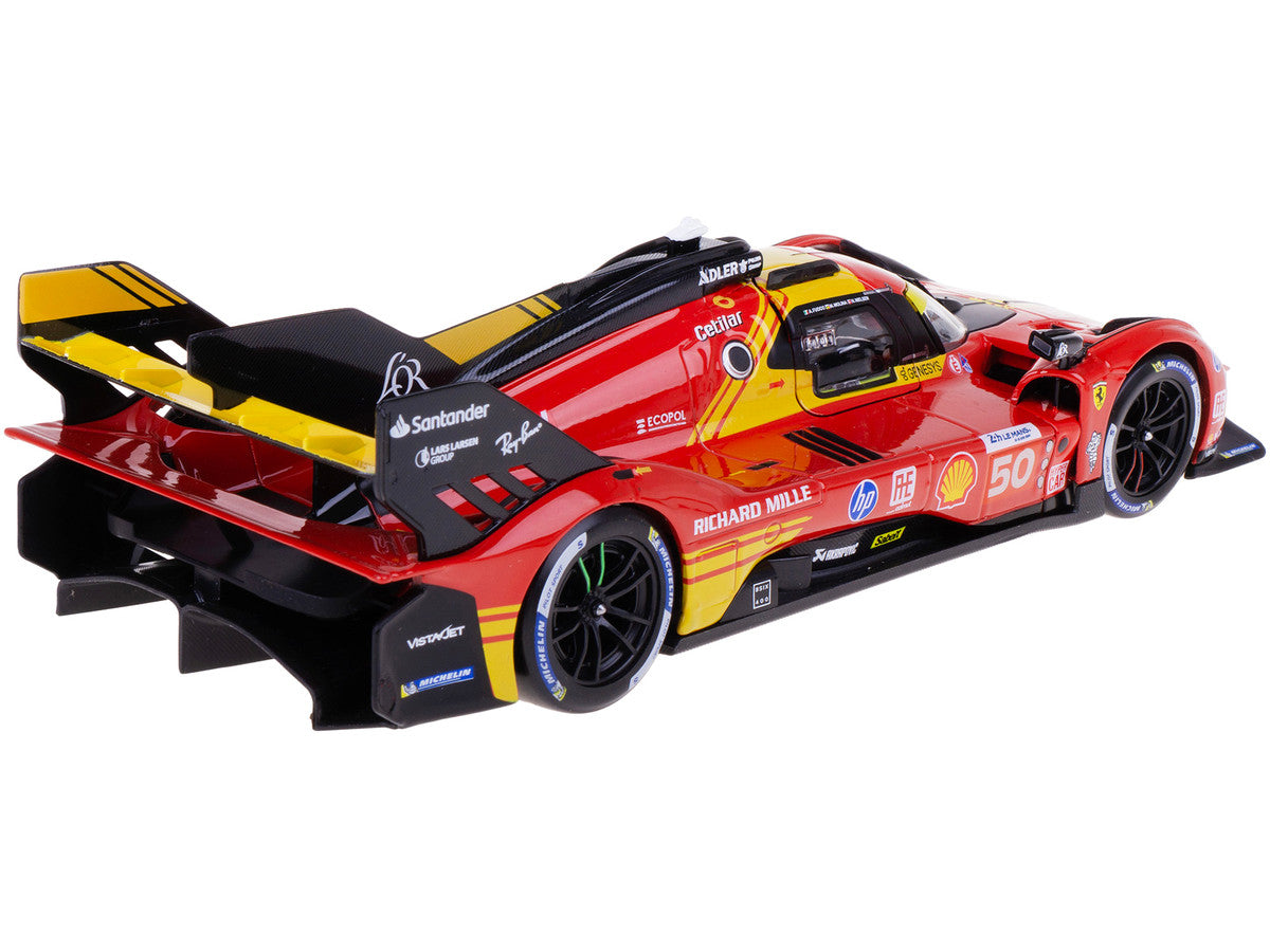 Ferrari 499P #50 Antonio Fuoco - Miguel Molina - Nicklas Nielsen "Ferrari AF Corse" Winner "24 Hours of Le Mans" (2024) "Racing" Series 1/24 Diecast Model Car by Bburago-0