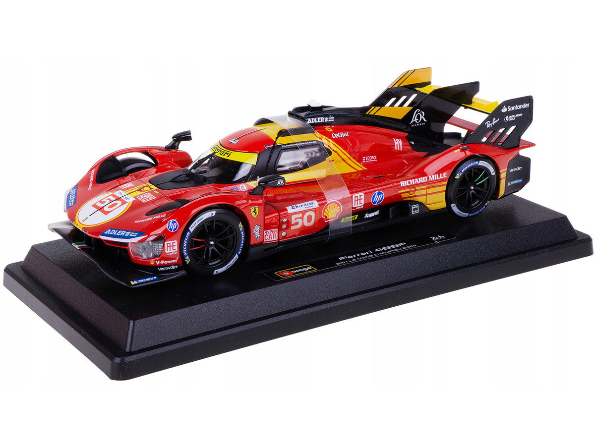 Ferrari 499P #50 Antonio Fuoco - Miguel Molina - Nicklas Nielsen "Ferrari AF Corse" Winner "24 Hours of Le Mans" (2024) "Racing" Series 1/24 Diecast Model Car by Bburago-1
