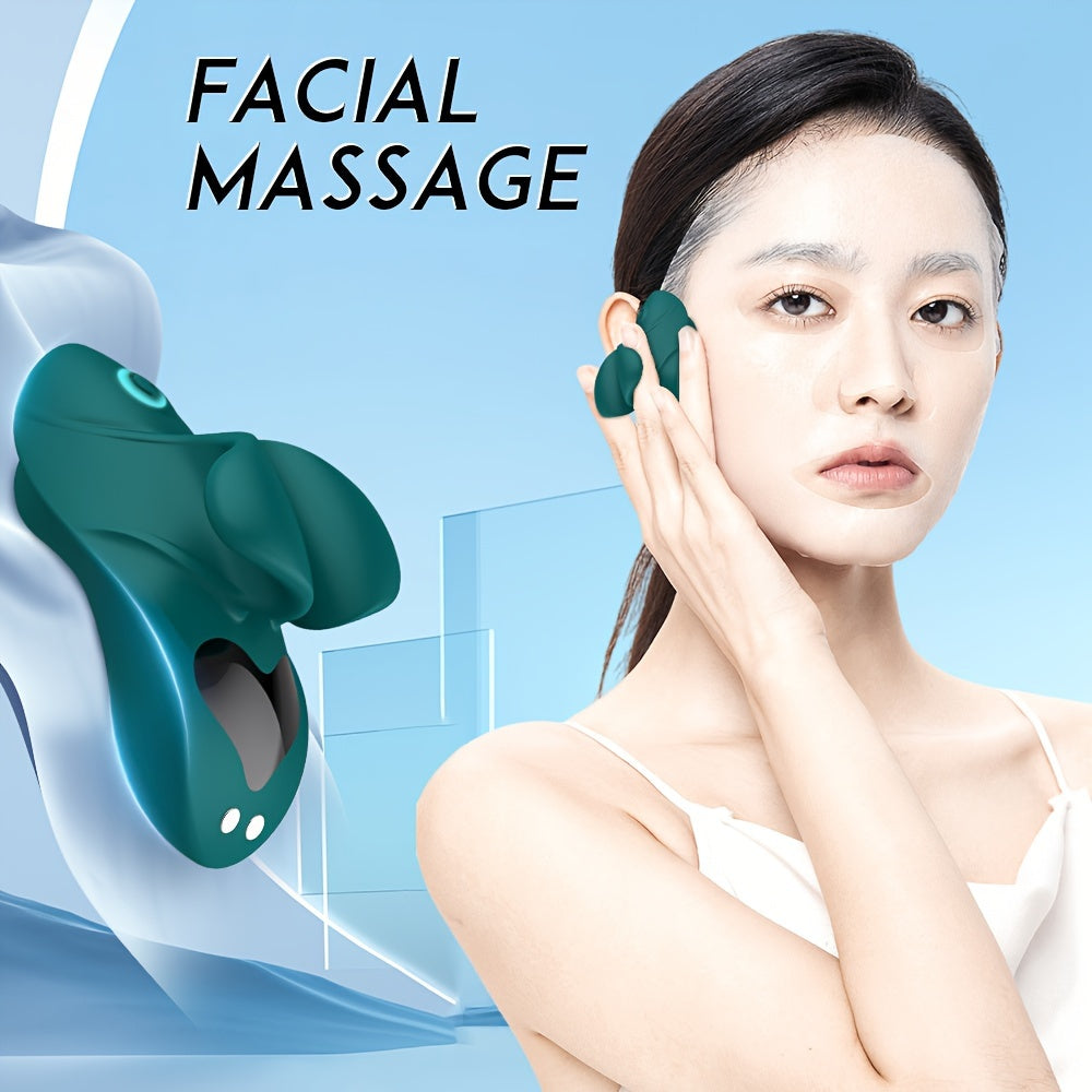 NNETM 10-Mode Rechargeable Face and Neck Massager(Green)