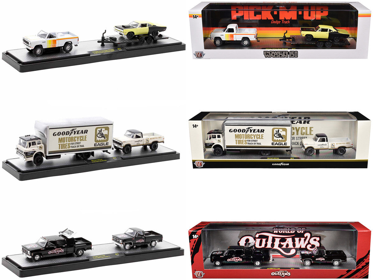 Auto Haulers Set of 3 Trucks Release 77 Limited Edition to 8000 pieces Worldwide 1/64 Diecast Models by M2 Machines-2