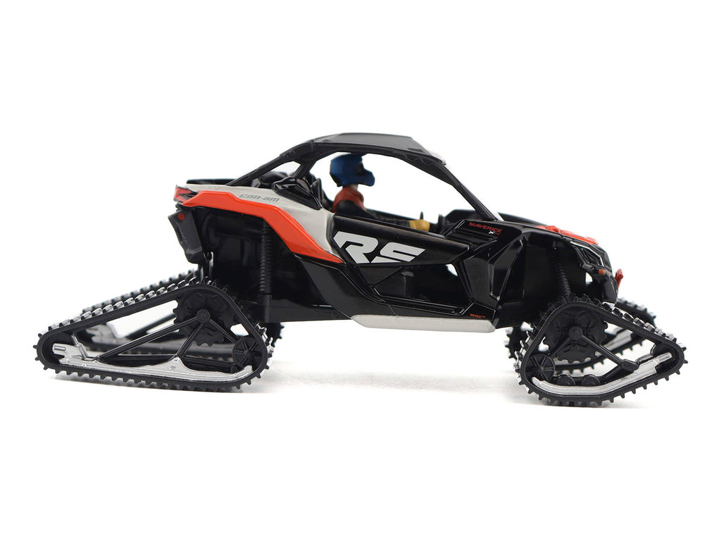 Can-Am Maverick X3 X RS Turbo RR Winter Version Chalk Gray and Magma Red with Driver Figure 1/32 Diecast Model by BRP Models-1