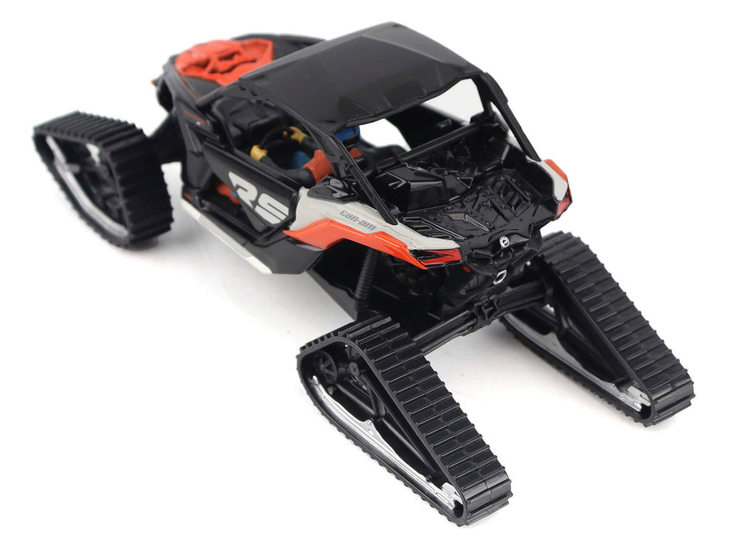 Can-Am Maverick X3 X RS Turbo RR Winter Version Chalk Gray and Magma Red with Driver Figure 1/32 Diecast Model by BRP Models-2