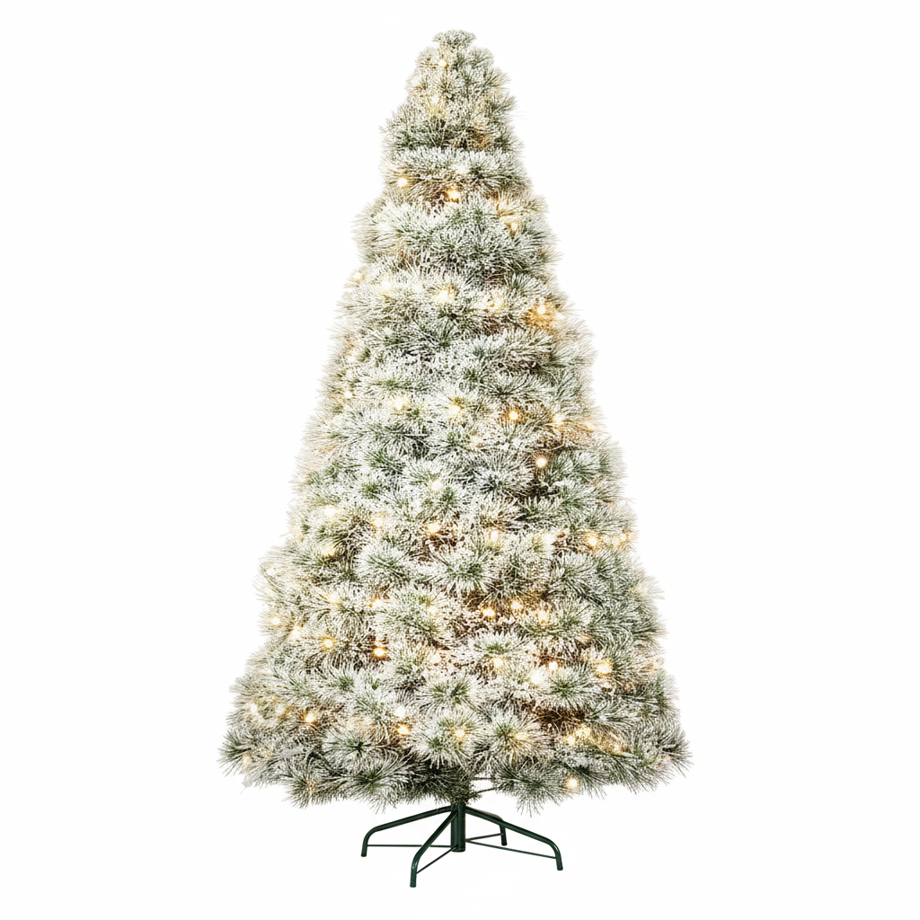 4.5' White Pre Lit Full Spruce Christmas Tree With Decorations-0