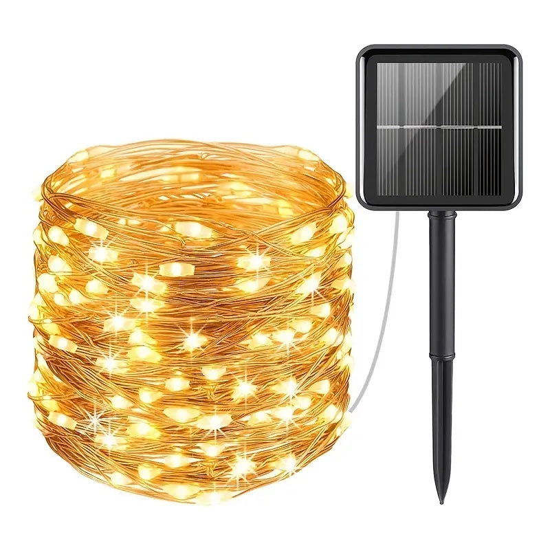 Solar-Powered Waterproof Fairy Lights - Outdoor Garden Decor with 8 Lighting Patterns-0
