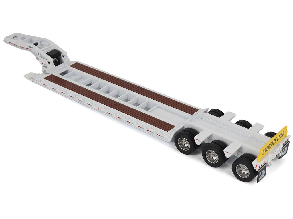 Trail King TK120 Hydraulic Detachable Gooseneck Lowboy Trailer White (Regular Version) "Transport Series" 1/50 Diecast Model by Diecast Masters