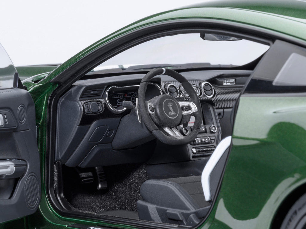 Ford Mustang Shelby GT500 Eruption Green Metallic with White Stripes 1/18 Model Car by Autoart