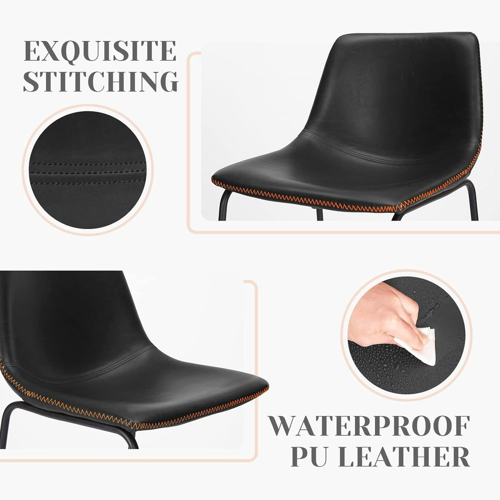 Industrial Faux Leather Bar Stools Set of Two-3