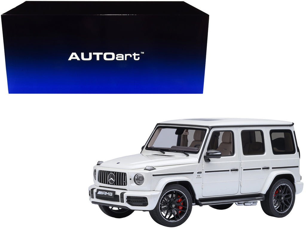 2019 Mercedes-Benz AMG G63 Brilliant White Metallic 1/18 Model Car by Autoart-4