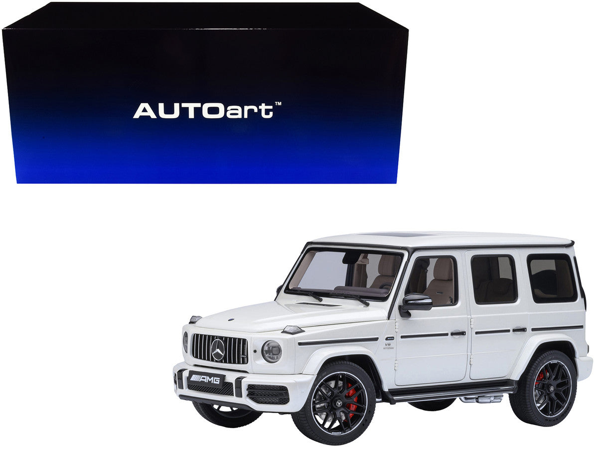 2019 Mercedes-Benz AMG G63 Brilliant White Metallic 1/18 Model Car by Autoart-4