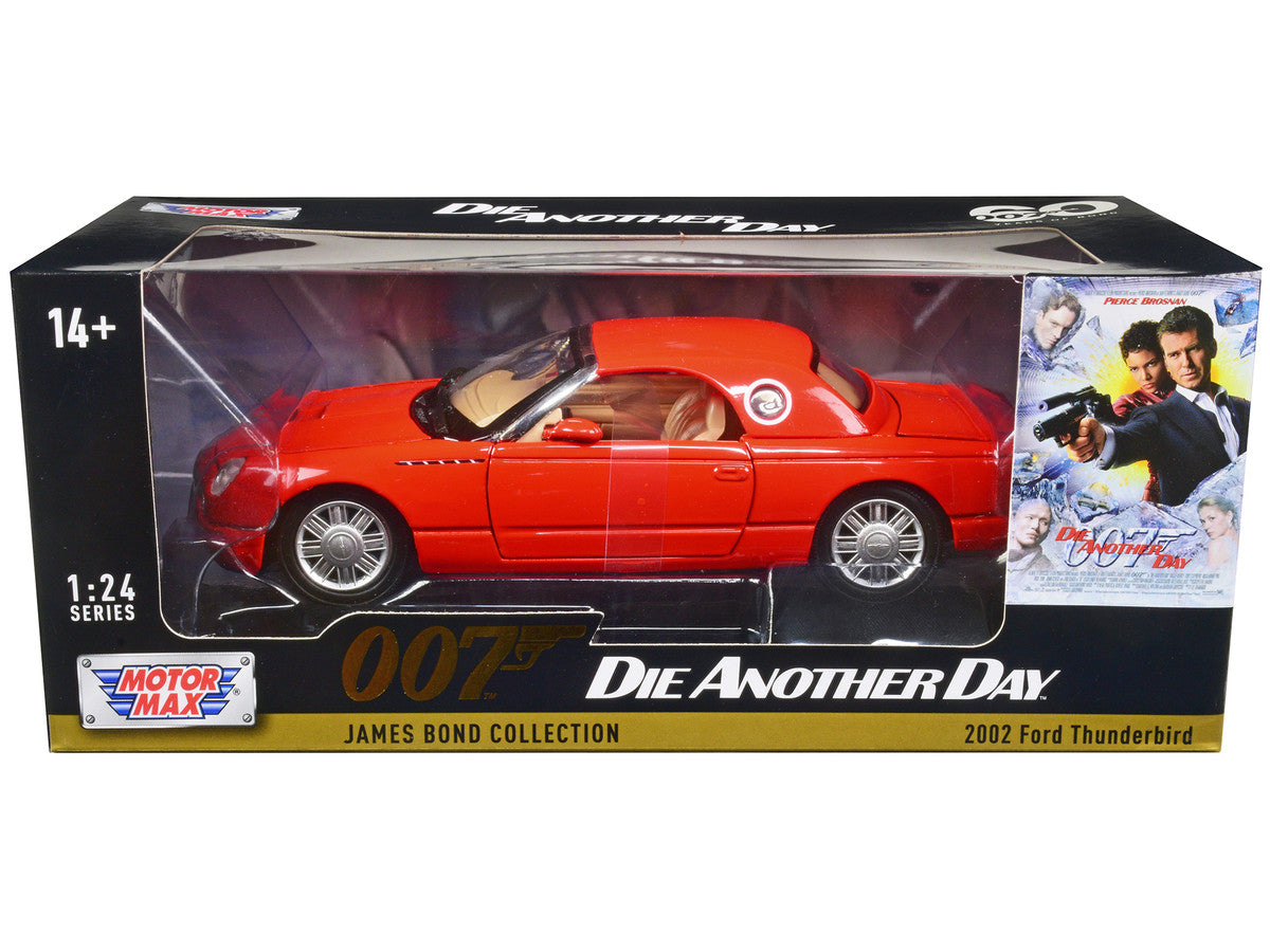 2002 Ford Thunderbird Orange James Bond 007 "Die Another Day" (2002) Movie "James Bond Collection" Series 1/24 Diecast Model Car by Motormax-0