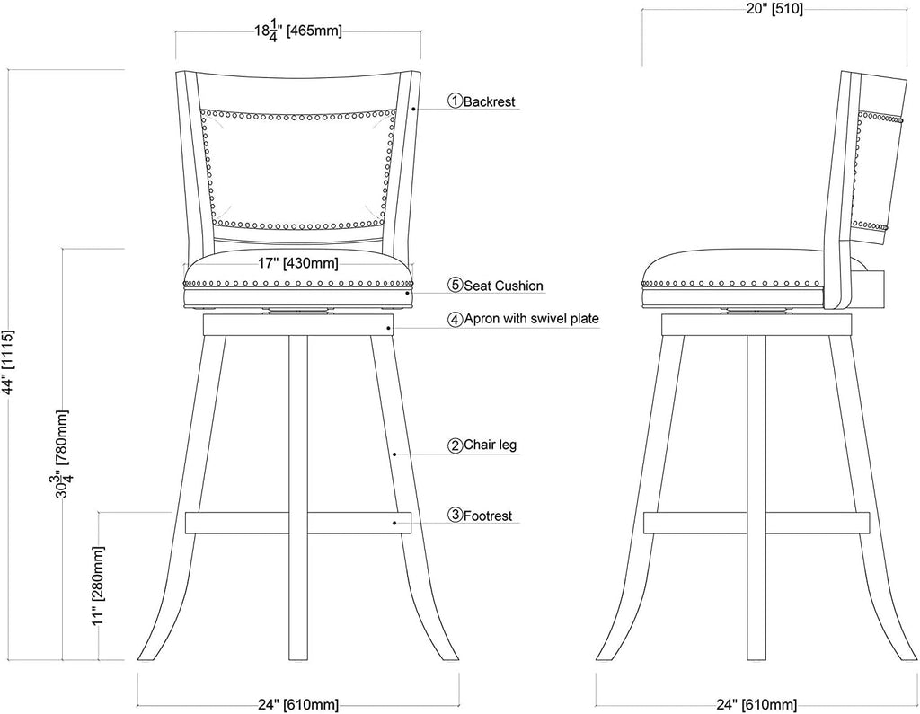 Driftwood Barstool With Swivel Seat And Linen Upholstery-1