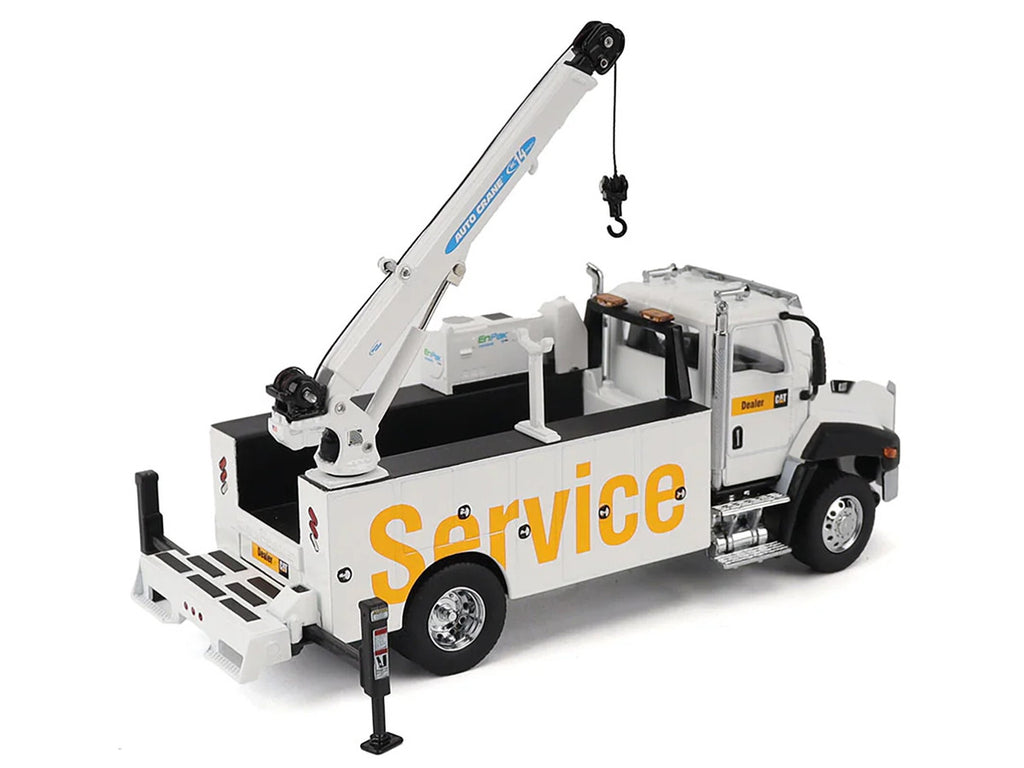 CAT Caterpillar CT660 Auto-Crane Titan 85 Truck with Miller EnPak White "Transport Series" 1/50 Diecast Model by Diecast Masters-0