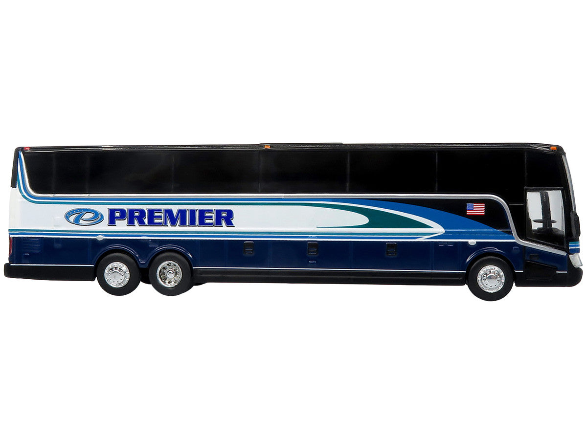 Van Hool TX-45 Motorcoach Bus "Premier Transportation" Blue and Black with Graphics "The Bus and Motorcoach Collection" Limited Edition to 504 pieces Worldwide 1/87 (HO) Diecast Model by Iconic Replicas