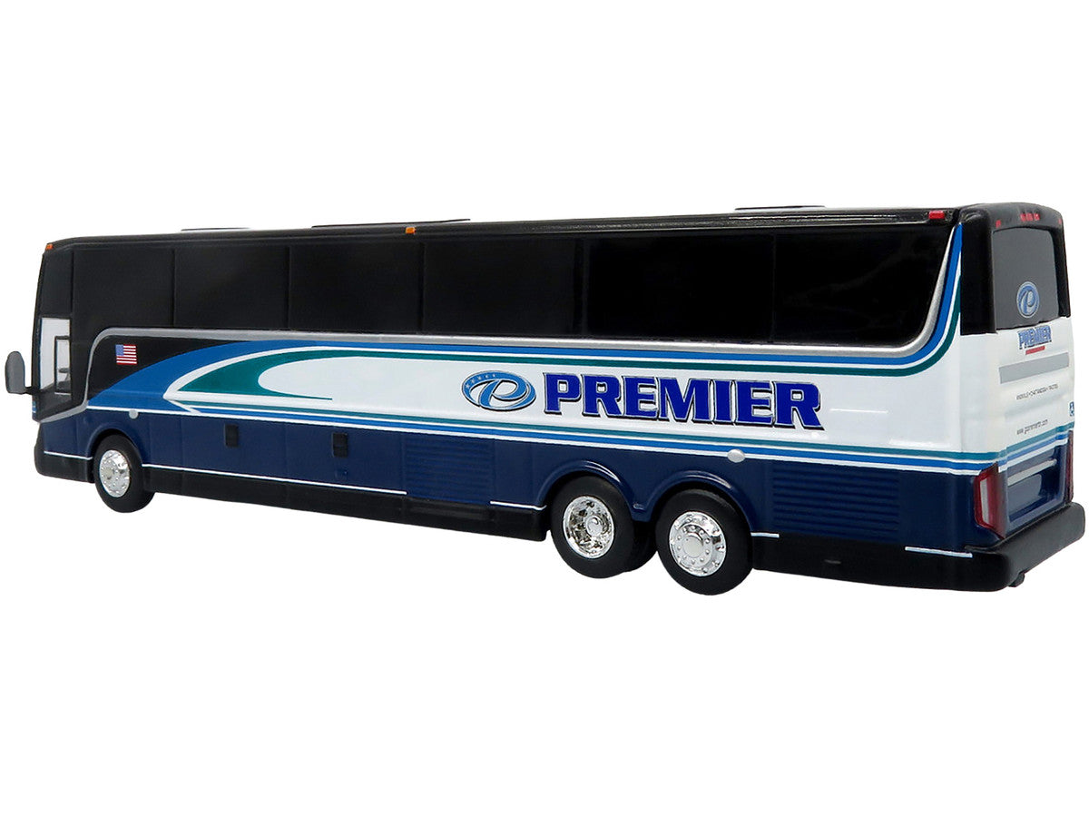Van Hool TX-45 Motorcoach Bus "Premier Transportation" Blue and Black with Graphics "The Bus and Motorcoach Collection" Limited Edition to 504 pieces Worldwide 1/87 (HO) Diecast Model by Iconic Replicas