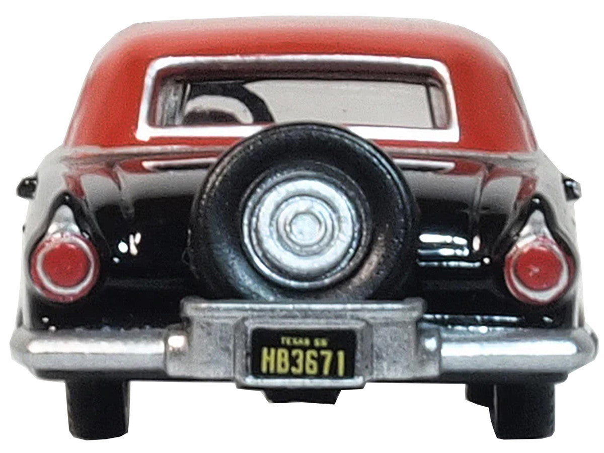 1956 Ford Thunderbird Raven Black with Fiesta Red Top 1/87 (HO) Scale Diecast Model Car by Oxford Diecast-3