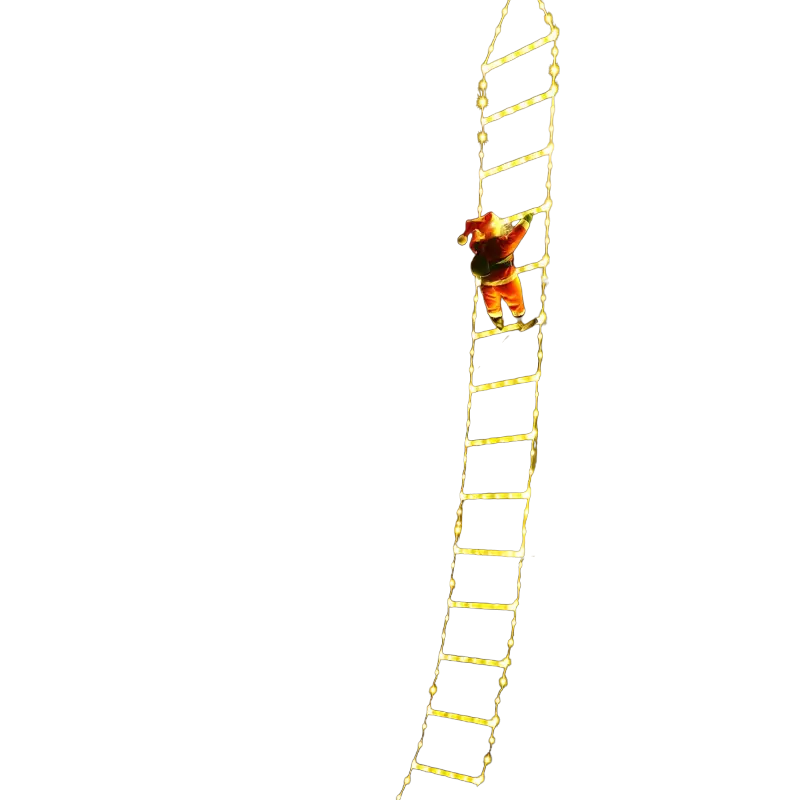 Santa's Festive Climb: Illuminated Christmas Ladder Light-0