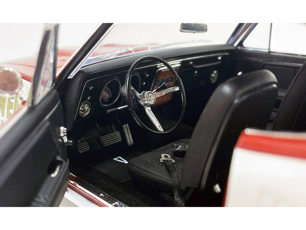 1968 Pontiac Firebird "First Ram Air II - Weidner Pontiac" White and Red with Stripes Limited Edition to 306 pieces Worldwide 1/18 Diecast Model Car by ACME-0