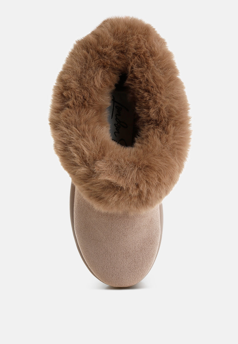 Aniso Faux Fur Slip On Snow Boots