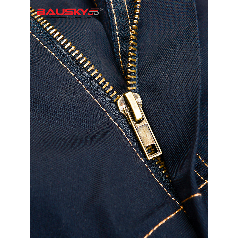 Polyester Bib Overalls for Mechanics with Pockets & Installable Knee Pads