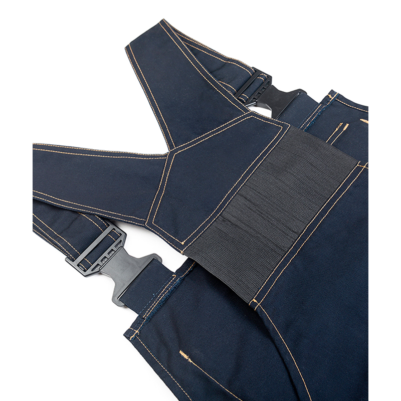 Polyester Bib Overalls for Mechanics with Pockets & Installable Knee Pads