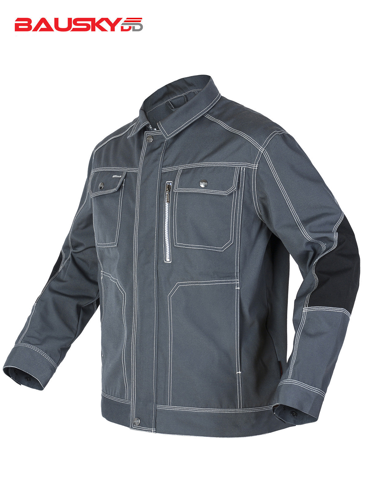 Work Jacket – Durable Cargo Style with Utility Pockets & Zip Chest Pocket– Bauskydd [B212]