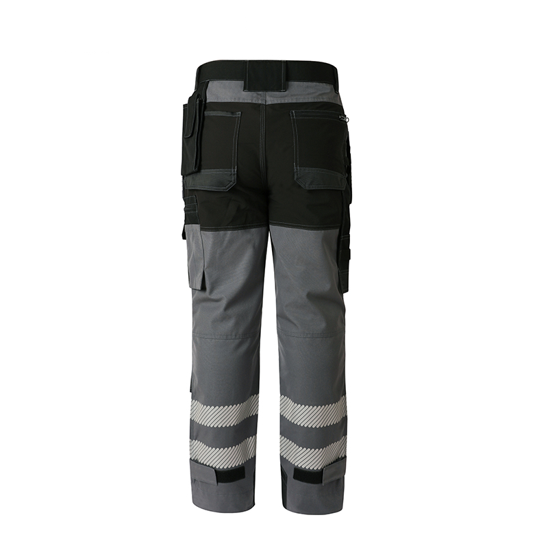 Stretchy Work Pants with Reflective Strips & Detachable Knee Pad Pockets – Cotton Blend [B265]