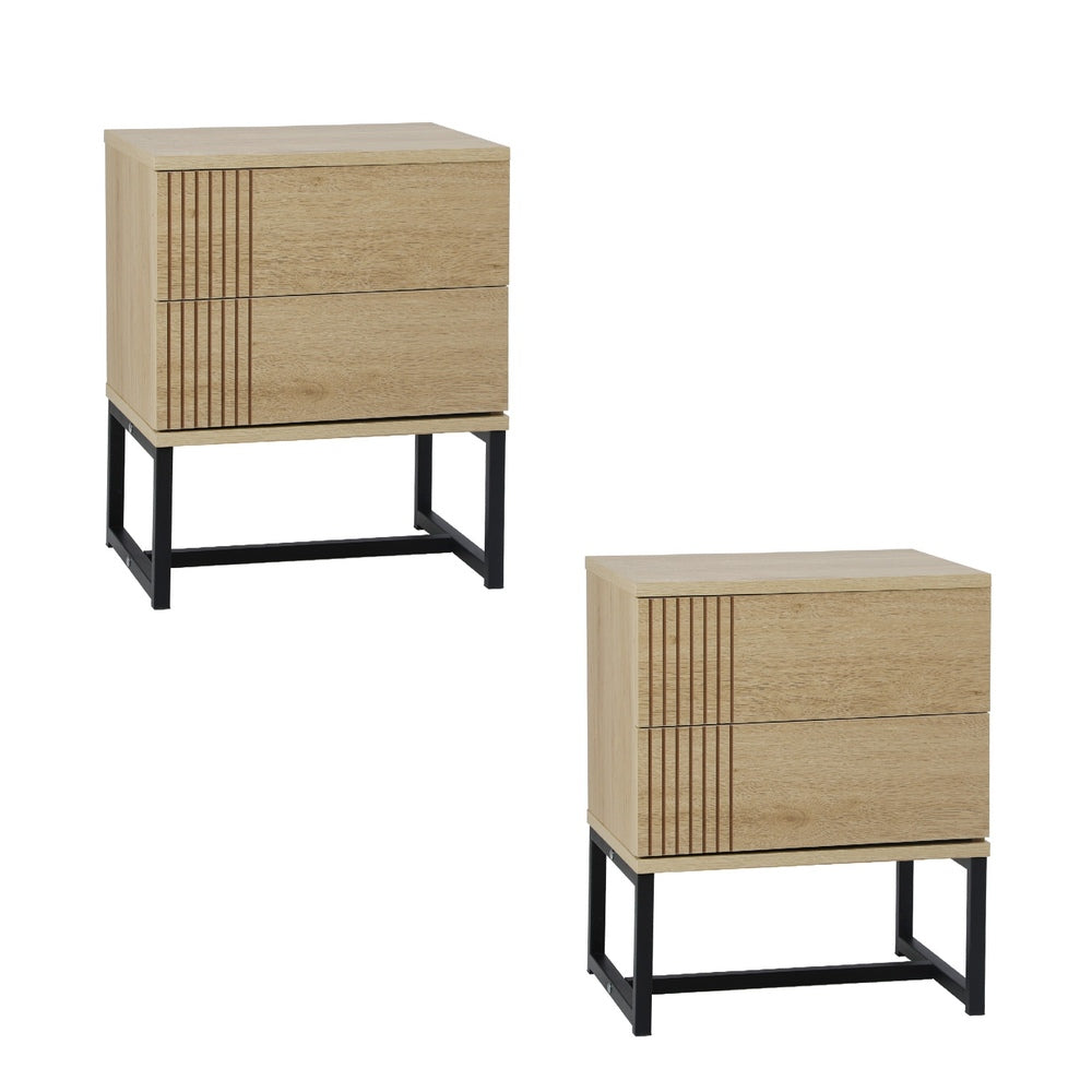 NNEED Set of 2 Bedside Tables Bedroom Metal
