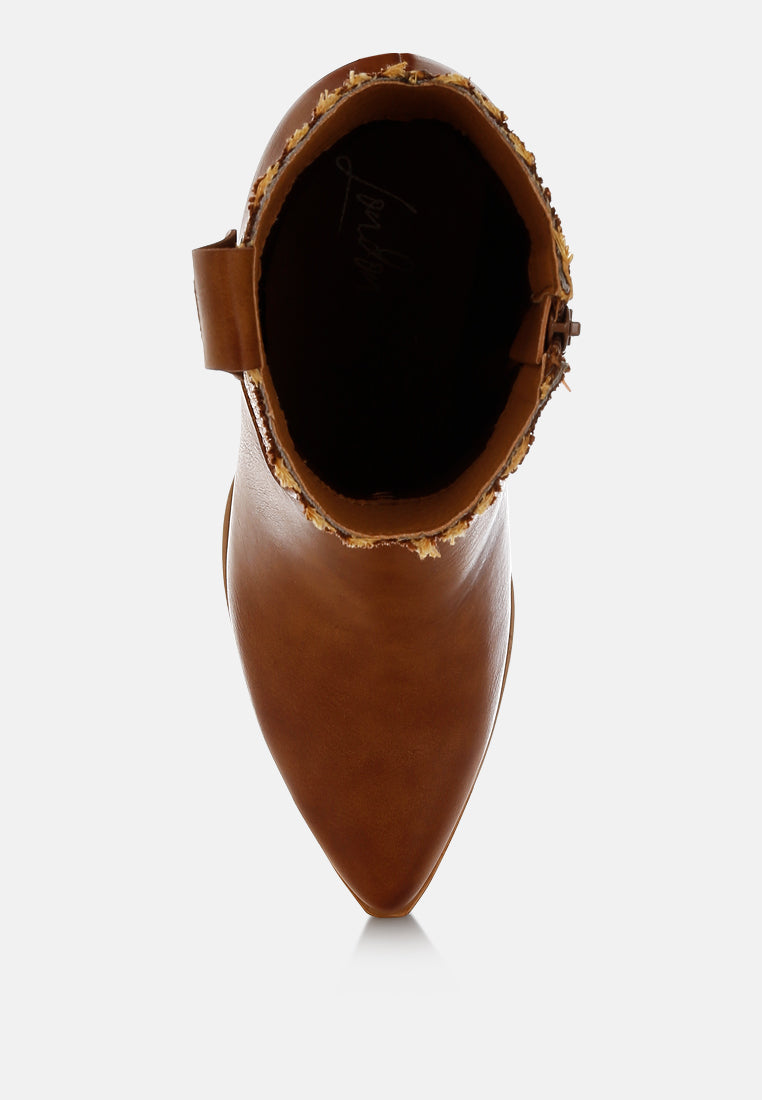 Big Mood Raffia & Faux Leather Cowboy Boots