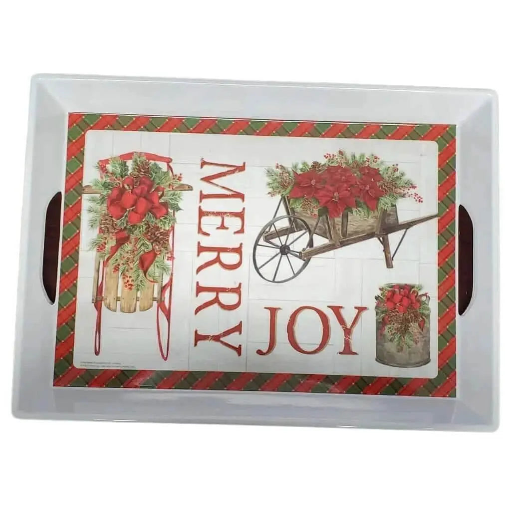 Christmas Melamine Tray with Handles-0