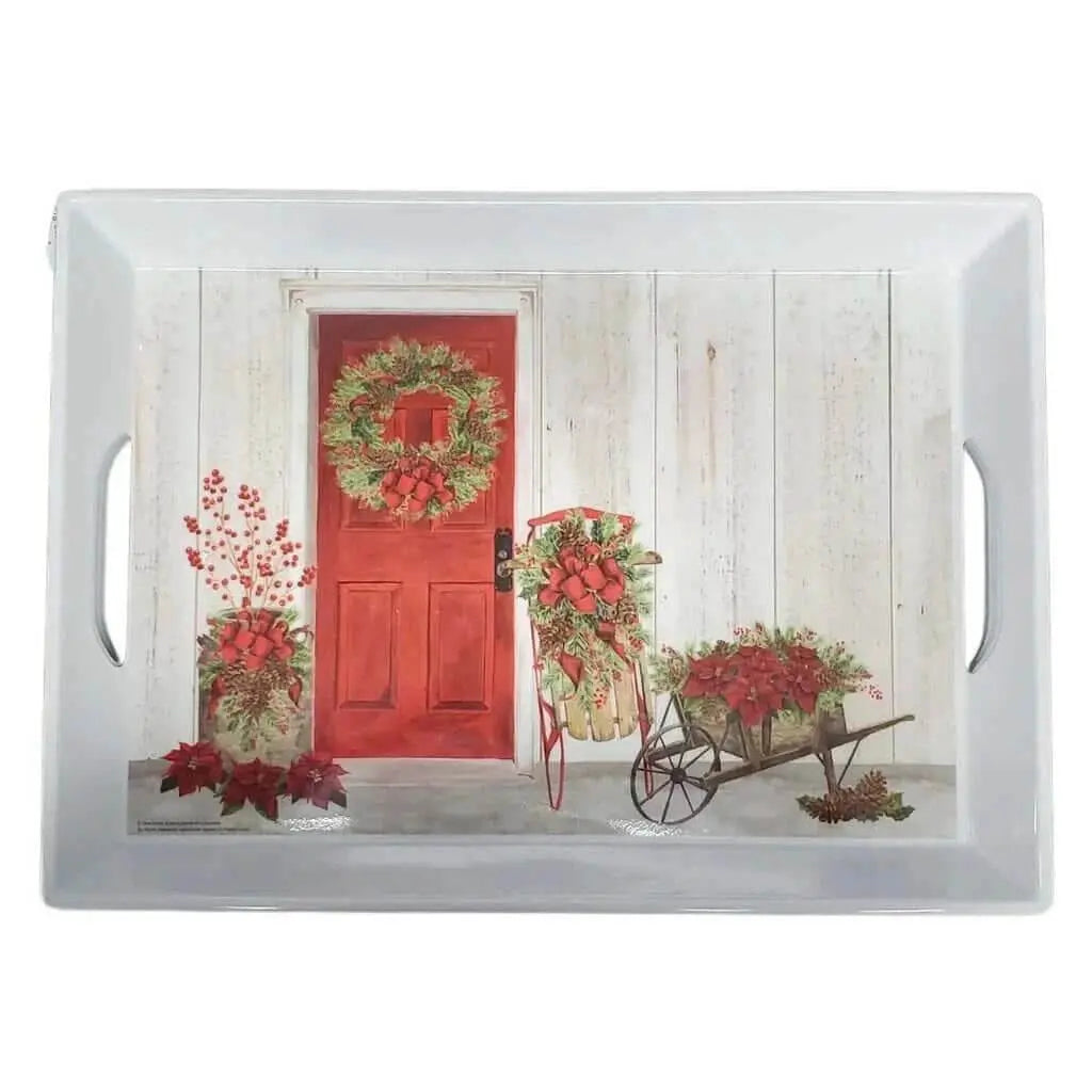 Christmas Melamine Tray with Handles-1