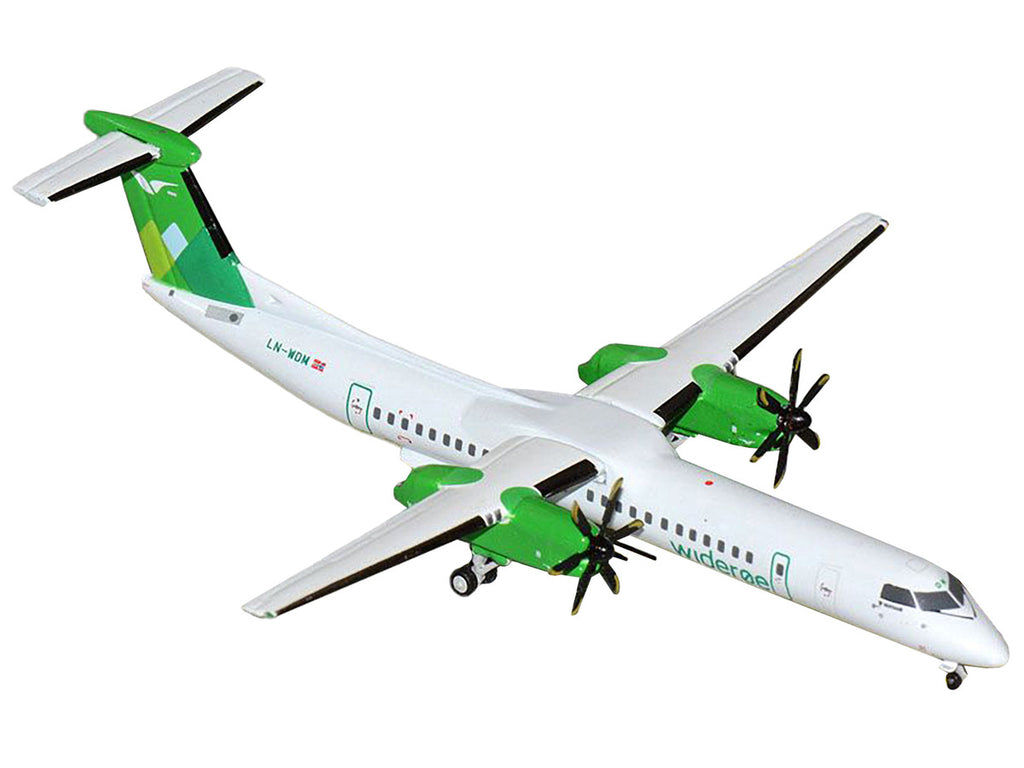 Bombardier Q400 Commercial Aircraft "Wideroe" (LN-WDM) White with Green Tail 1/400 Diecast Model Airplane by GeminiJets-0