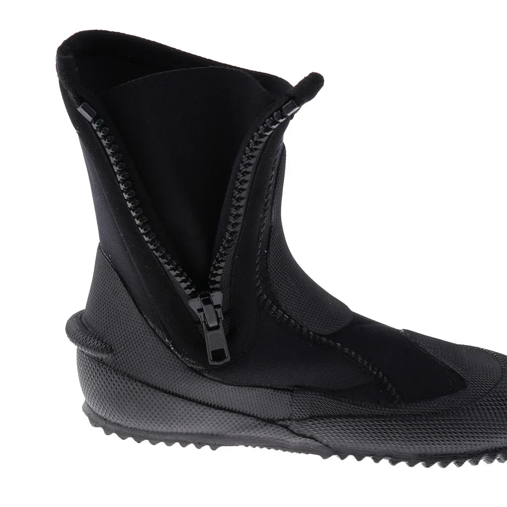 5mm Neoprene Dive Boots - High Cut Zipper Wetsuit Boots-2