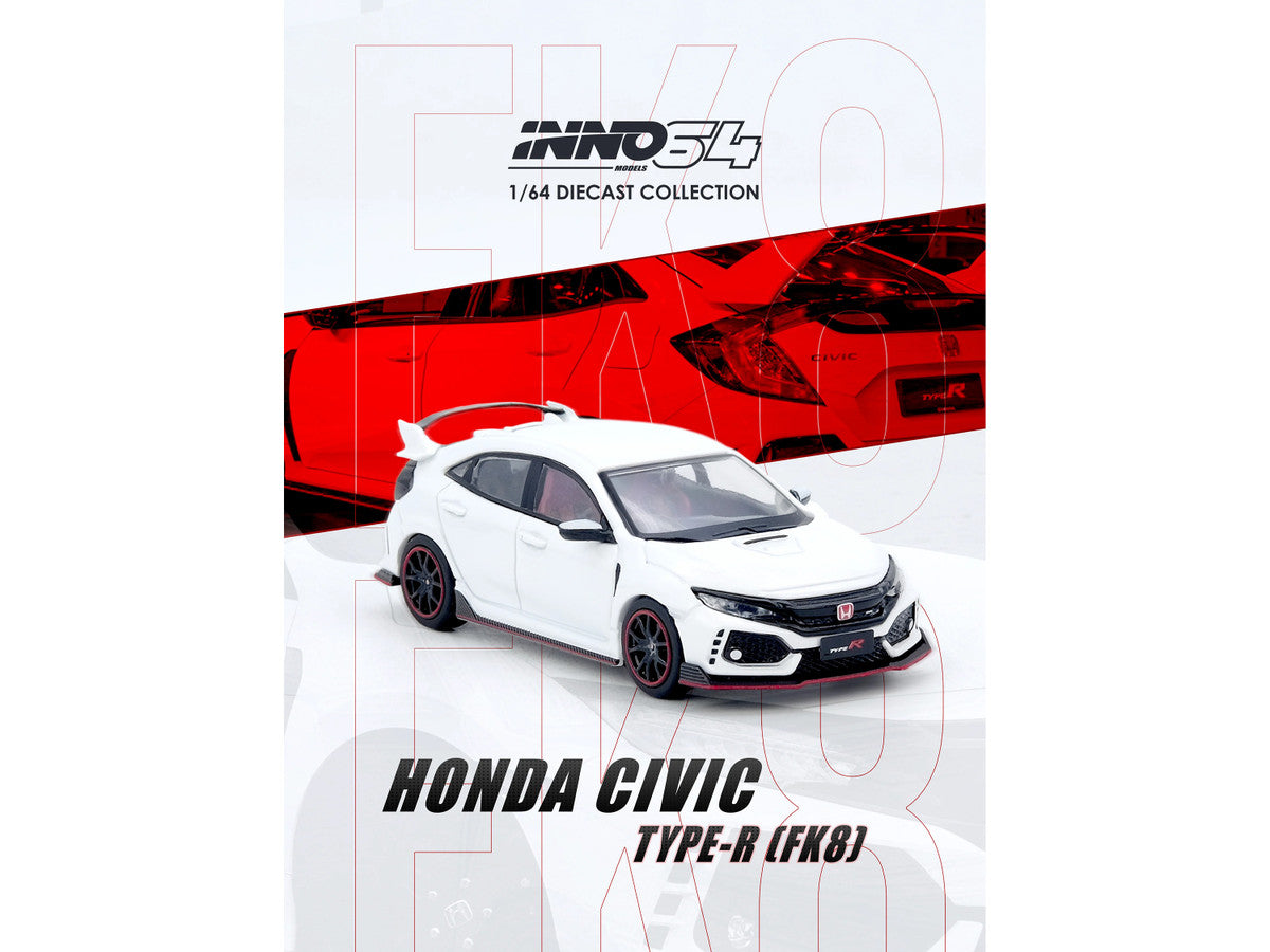 Honda Civic Type R (FK8) RHD (Right Hand Drive) White 1/64 Diecast Model Car by Inno Models