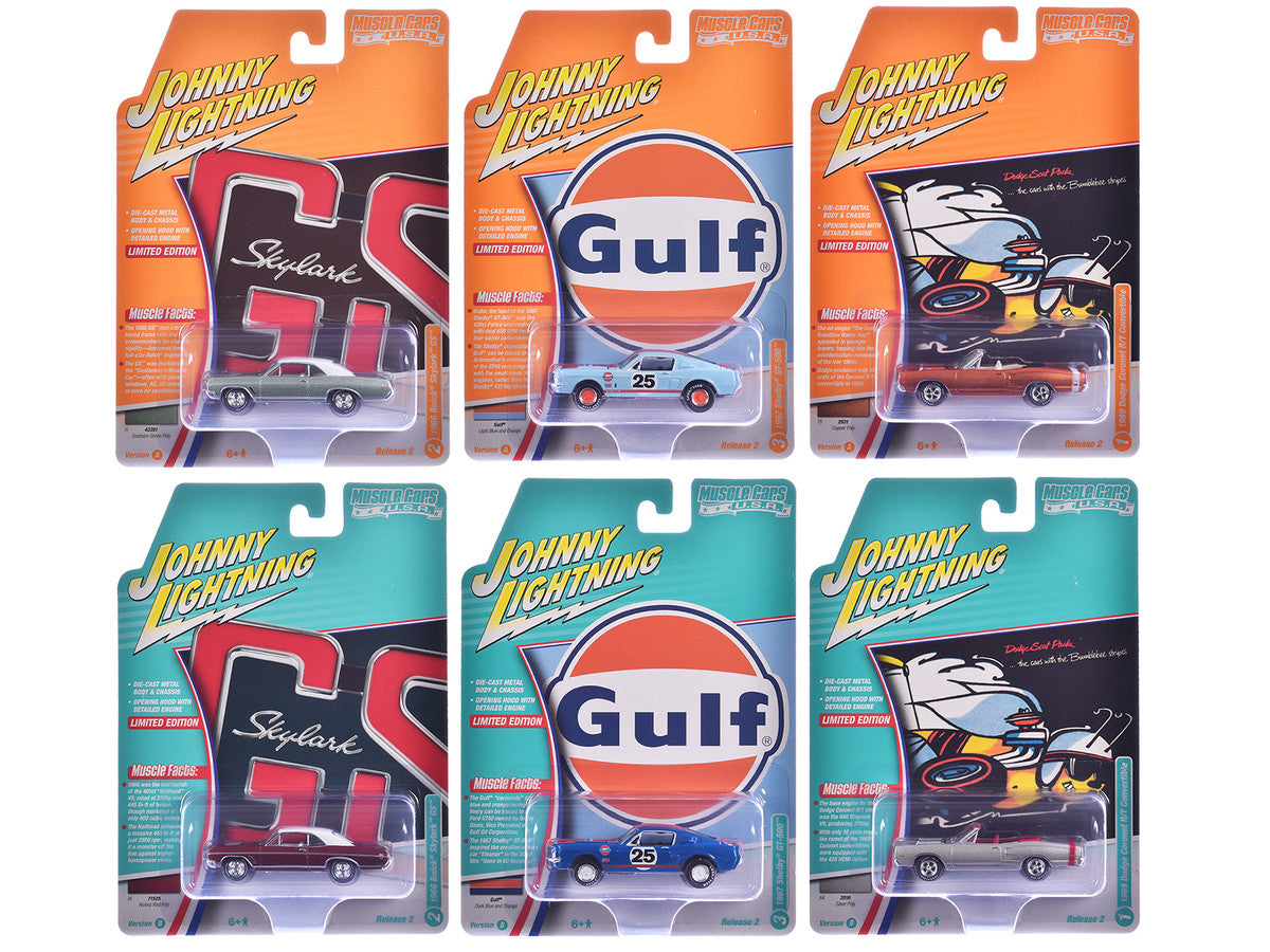 "Muscle Cars USA" 2025 Release 2 Set of 6 pieces 1/64 Diecast Model Cars by Johnny Lightning-0