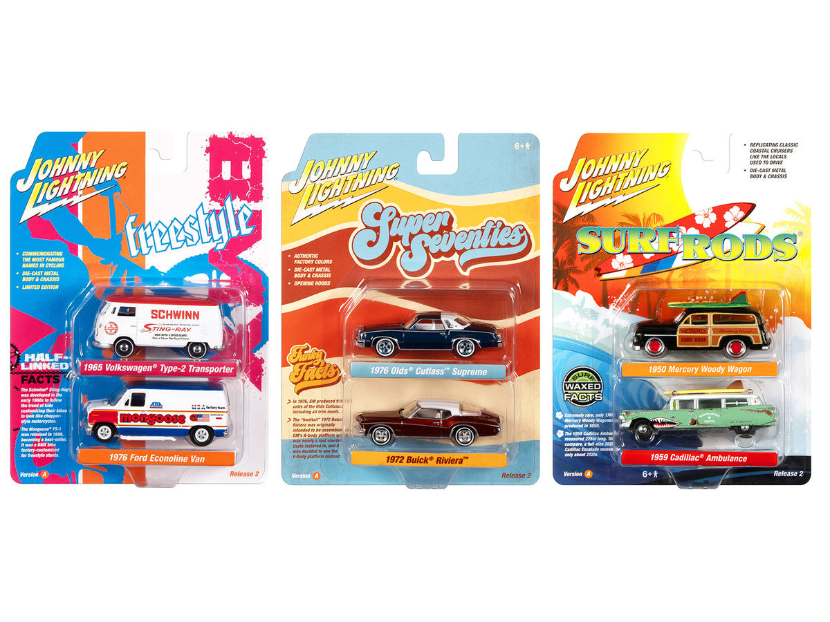 Johnny Lightning "2-Packs" 2023 Set A of 6 pieces Release 2 1/64 Diecast Model Cars by Johnny Lightning-0