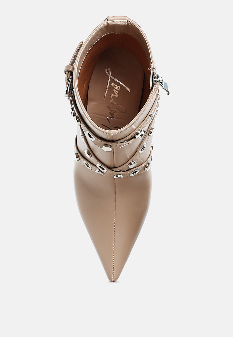 Jaunts Eyelets & Studs Harness Ankle Boots