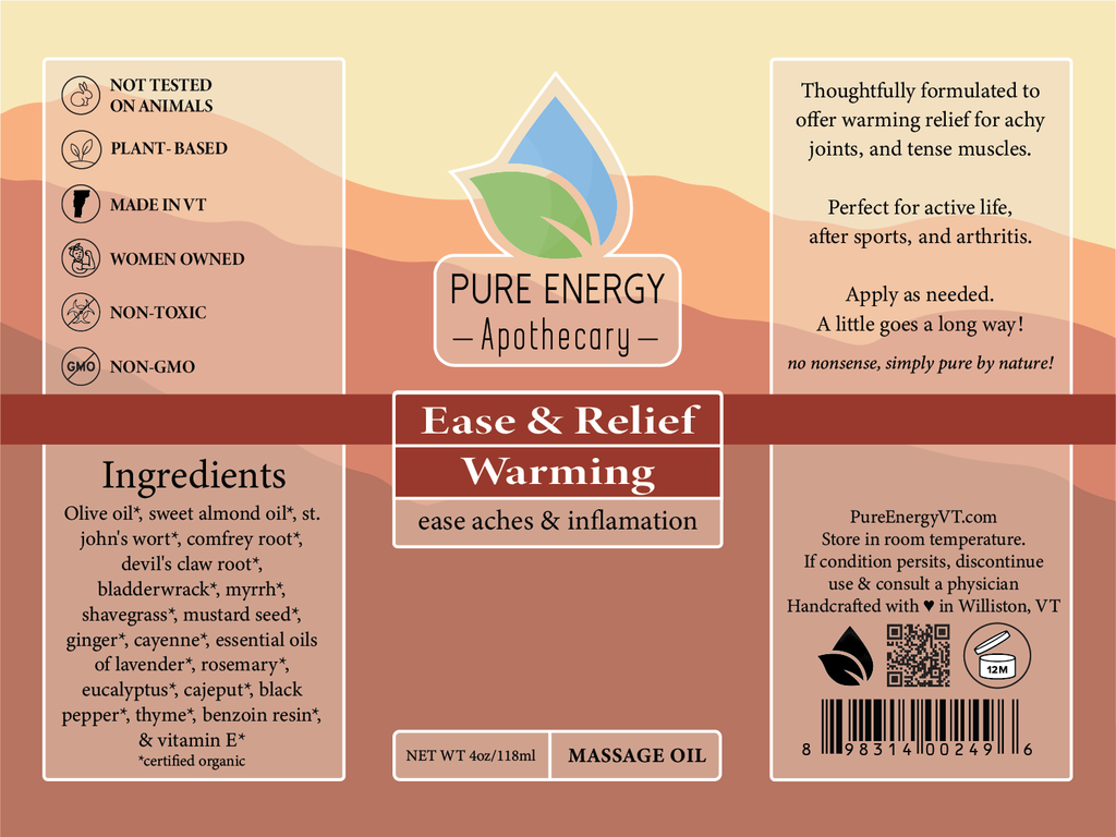 Ease and Relief Warming Massage Oil
