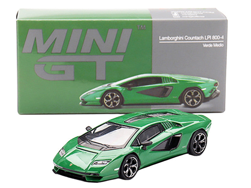 Lamborghini Countach LPI 800-4 Verde Medio Green Limited Edition 1/64 Diecast Model Car by Mini GT
