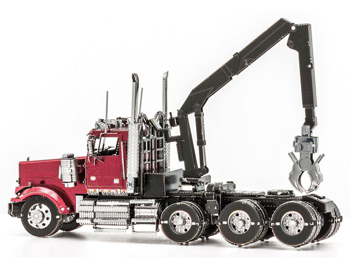 Model Kit Western Star 4900SF Log Truck Red (Challenging Difficulty) Steel Model by Metal Earth-3