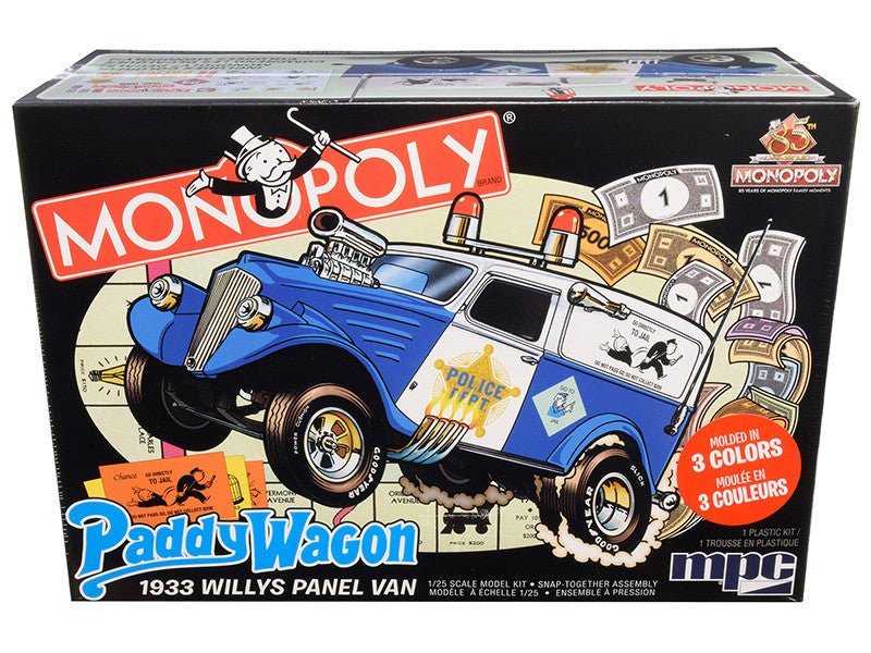 Skill 2 Snap Model Kit 1933 Willys Panel Paddy Wagon Police Van "Monopoly" "85th Anniversary" 1/25 Scale Model by MPC-0
