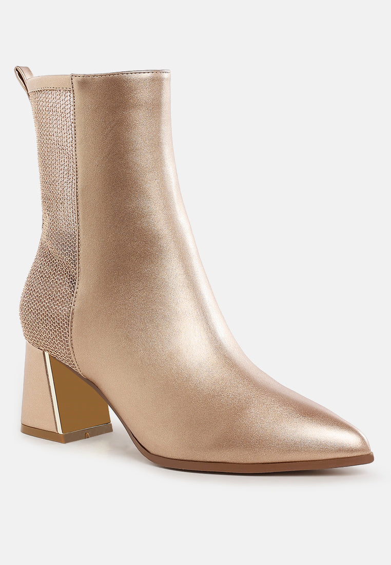 Mimosa Mesh Detail Pointy Ankle Boots